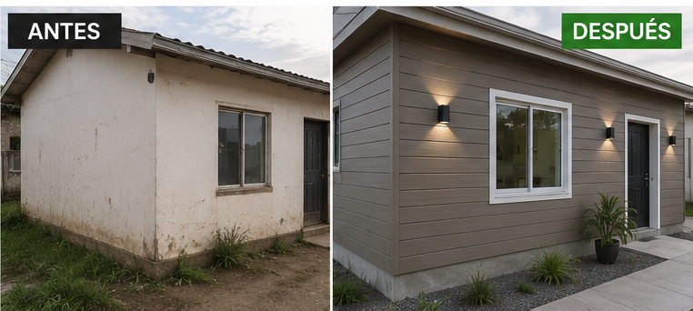 Antes y después: Fachada antigua vs fachada moderna con PVC